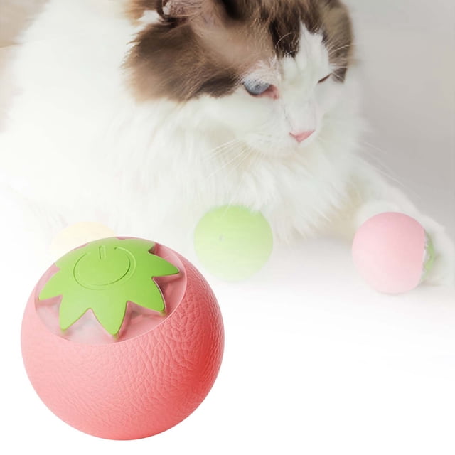 Automatic Rolling Cat Toy for Indoor Interactive Self Moving Teaser Wand with Feathers for and Cats