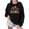 thumbnail image 1 of Culottes pour Femmes Femmes Manches Longues Chandails Maman Col Rond Chandail Ample Léger Blouse Hauts TP Noir, 1 of 7
