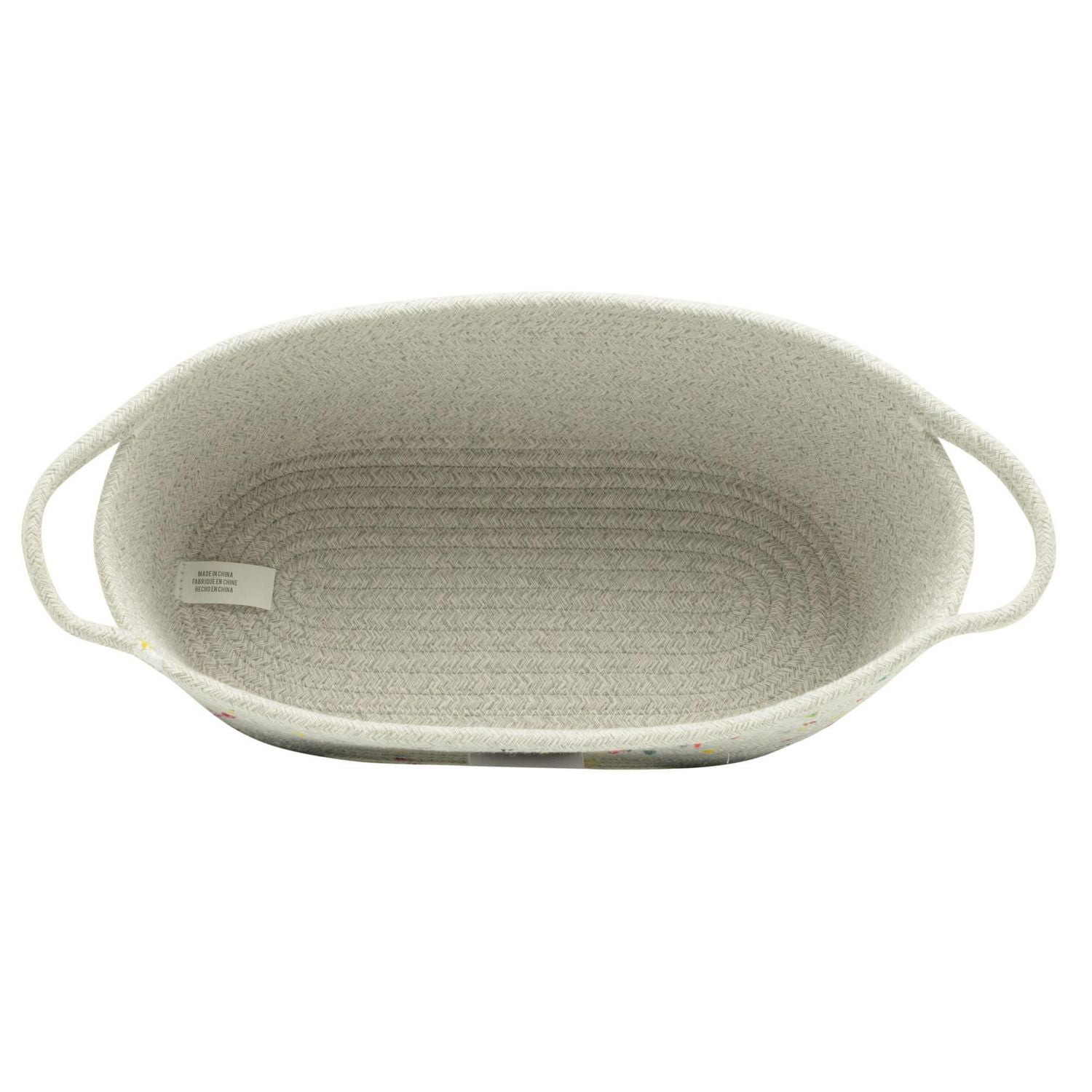 Zenna Home Cotton Rope Storage Basket, Light Grey