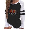 thumbnail image 2 of Hauts pour Femmes 2023 T-Shirt à Col Rond à Imprimé Patchwork pour Femmes T-Shirt Décontracté de Noël Blouse Hauts Blouses Grande Taille en Liquidation, 2 of 6