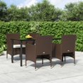 thumbnail image 1 of vidaXL 5 Piece Garden Dining Set with Cushions Brown and Black, 1 of 5