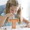 thumbnail image 1 of weibbin Wooden Money Bank Personalized Letters Coin Bank Text Engraved Money Box Wooden Coin Bank ​Gift for Kids Christmas Birthday Gift Home Decoration, Twenty Six English Letters, 1 of 5