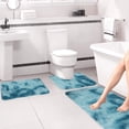 thumbnail image 4 of Czzoypi 3 Piece Bathroom Rug Setu-Shaped Contour Rug, Mat and Toilet Lid Cover,Water Absorbent Soft Microfiber Shaggy Bathroom Mat,For Tub, Shower, Bath Room,Machine Washable, 4 of 7