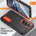 thumbnail image 3 of For Samsung Galaxy S26+ 5G 6.7" Phone Case with Built in Kickstand, Shockproof/Dustproof/Drop Proof Heavy Duty Military-Grade Rugged Protective Cover for Samsung Galaxy S26+ 5G,Black+Orange, 3 of 8