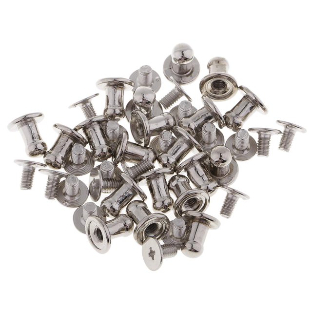Abbracc 20pcs round head mini Screw Rivets fastener leather craft stud button