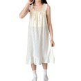 thumbnail image 1 of MeetoTime Nuisette en Coton pour Femme Imprimée Sans Manches Jupe en Dentelle Tenue d'Intérieur, 1 of 2