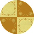 thumbnail image 1 of Ahgly Company Machine Washable Indoor Round Transitional Neon Orange Area Rugs, 4' Round, 1 of 7
