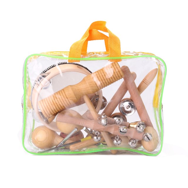 Labymos Ensemble de 13 Pcs d'Instruments de Percussion à Main pour Enfants, Ensemble Portable d'Instruments de Musique pour l'Éveil Musical des Enfants