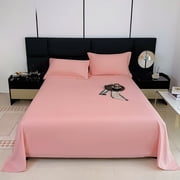 Bed Sheets, Staron 2026 Soft Breathable Dorm Bed Sheets, Double Brushed Microfiber Solid Color Easy Care Full Size Bedding Set, Pink