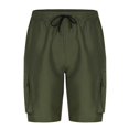 thumbnail image 5 of Styesk Mens Shorts Man Solid-Color Loose Casual Multi-Pocket Drawstring Workwear Half Shorts Pants, 5 of 5
