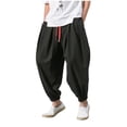 thumbnail image 1 of Qertyioot Fashion Men's Casual Loose Solid Color Leg Elasticated Pants, 1 of 8