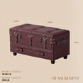 thumbnail image 3 of COZAYH Vintage Storage Bench, Upholstered Wooden Ottoman Bed Chest Box, Magenta, 3 of 9