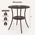 thumbnail image 3 of Costway 25.5” Round Patio Bistro Table PE Wicker with Tempered Glass Top Storage Shelf, 3 of 10