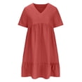 thumbnail image 4 of Yuyuzo Tenue de Robe Formelle pour Femmes Élégante à Manches Courtes Robe de Plage Robe Cocktail à Volants Soirée Bal Robe Courte, 4 of 7