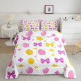 thumbnail image 1 of Erosebridal Purple Bow Bedding Full Comforter Set, Colorful Flower Down Comforter, Cartoon Theme Decor, Reversible 3pcs, 1 of 7
