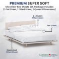 thumbnail image 4 of Canadian Linen Microfiber Bedsheet Set, Double Size Sheet, 1 Flat 1 Fitted Sheet 2 Queen Pillowcases, Breathable Soft Brushed Microfiber Sheet, Machine Washable No Shrink & Fade Bed Sheets, Navy Blue, 4 of 9