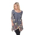 thumbnail image 1 of White Mark Women's 3/4 Sleeve Erie Tunic Top, 1 of 5