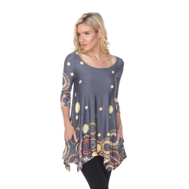 White Mark Women's 3/4 Sleeve Erie Tunic Top