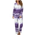 thumbnail image 2 of MeetoTime Pyjama d'Automne pour Femme, Ensemble 2 Pcs, Haut à Manches Longues Boutonné et Pantalon, Tenue de Nuit, 2 of 7