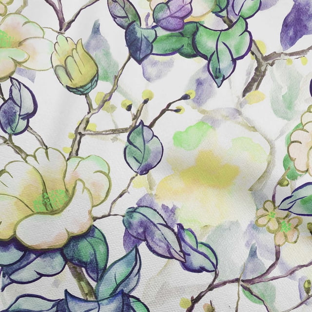 oneOone Rayon Yellow Fabric Florals Craft Projects Decor Fabric Printed By The Yard 56 Inch Wide