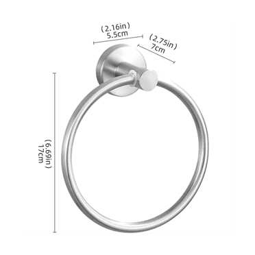 Towel Ring for Bathroom, Hand Towel Holder Round Towel Hanger Wall Mount 304 Stainless Steel Brushed Finish(Black)