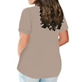 thumbnail image 3 of Yuyuzo Hauts Grande Taille pour Femmes T-Shirts à Manches Courtes à Col Rond T-Shirts de Couleur Unie T-Shirts Basiques Unis, 3 of 5