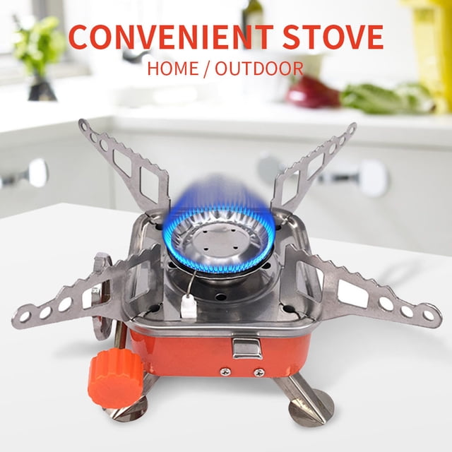 Dvkptbk Réchaud Pliant Portable Coupe-Vent Réchaud à Gaz de Camping Cuisson Extérieure Réchaud Pliable avec Sac Maison et Jardin