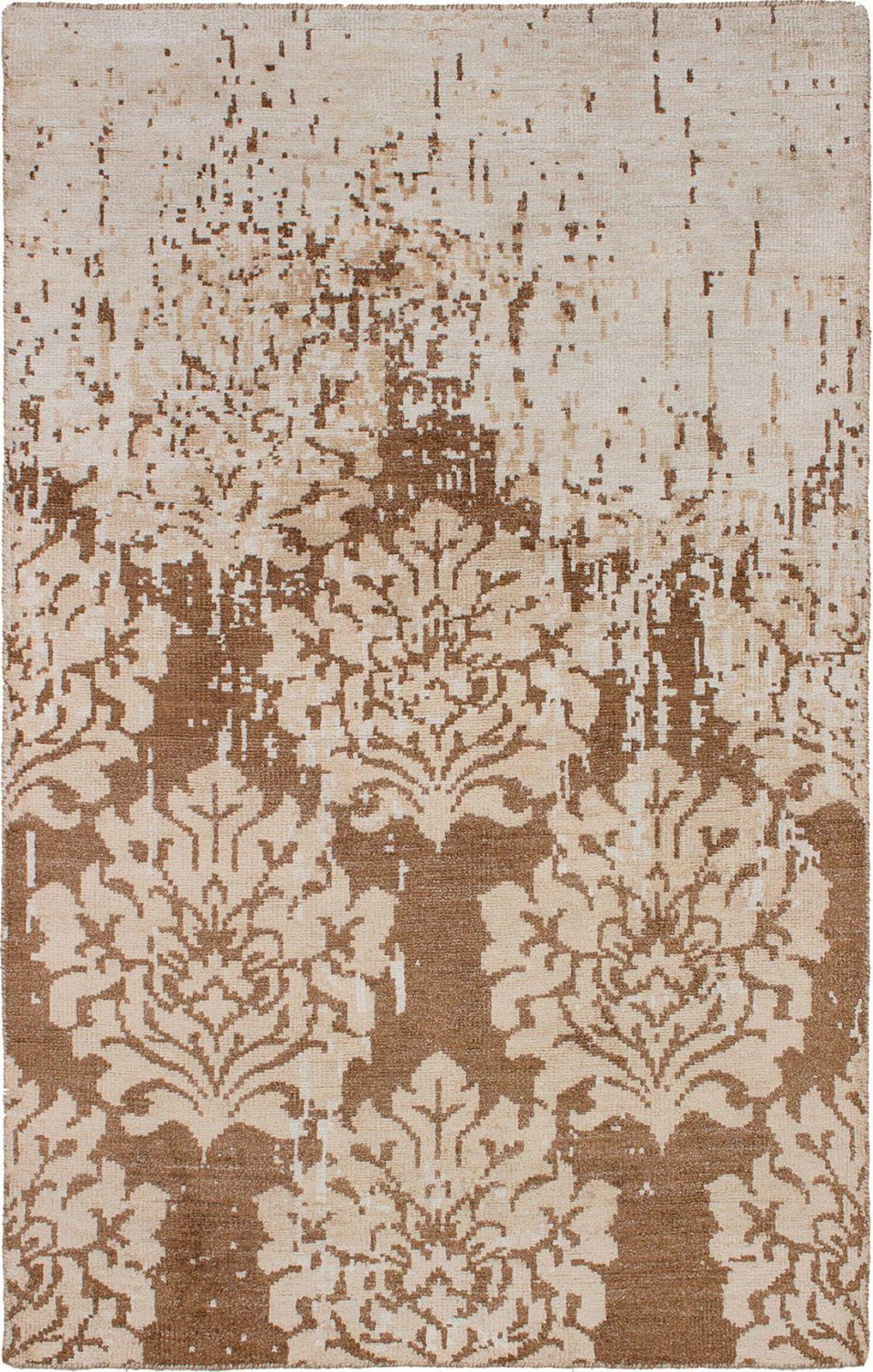 ECARPETGALLERY Tapis Noué à la Main pour Salon, Salle à Manger et Chambre à Coucher Contemporain Collection La Seda 4'10" x 7'9" en Brun