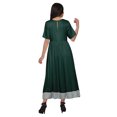 thumbnail image 3 of Moomaya A Line Cotton kurti For Women Pleated Long Designer Solid Anarkali Dress, 3 of 5