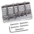 thumbnail image 3 of 80mm 4 Strings Bass Bridge Tailpiece Metal Replacement Saddle Bridge with Screws Argent, 3 of 8