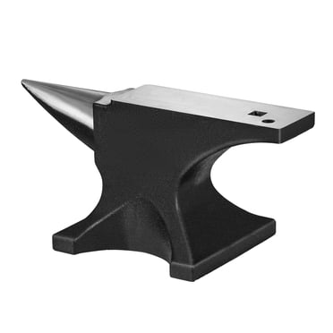 KFFKFF Single Horn Anvil, 66Lbs, Durable Cast Steel, Round Horn Blacksmith Anvil, Features Round & Square Hole, Spacious Work Surface, Firm Base, Ideal for Metal Bending & Shaping
