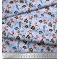 thumbnail image 3 of Soimoi Polyester Crepe Fabric Floral,Fish & Deer Cartoon Fabric Prints by Yard 42 Inch Wide, 3 of 3