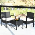 thumbnail image 1 of Costway 3PCS Patio Rattan Furniture Set Table & Chairs Set with Seat Cushions Garden, 1 of 10
