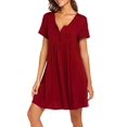 thumbnail image 1 of Jchiup Labor Delivery Dress Maternity Short Sleeve Nursing Nightgowns, 1 of 6