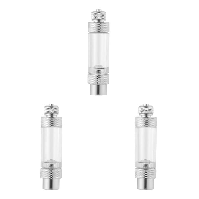 QualitChoice CO2 Meter Bubble Counter for Aquarium Non-return CO2 Regulator Aluminum Alloy silver 8cm 3Set