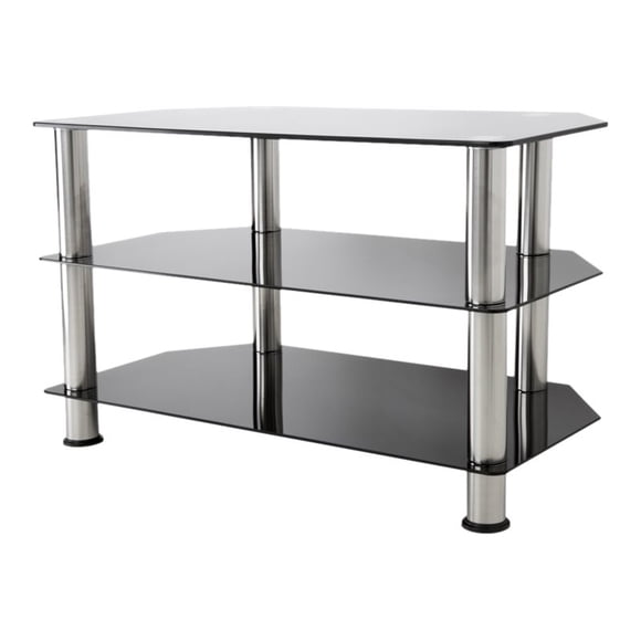 AVF Reflections SDC800-A - Stand - for TV - chrome, tempered glass - black - screen size: up to 40"