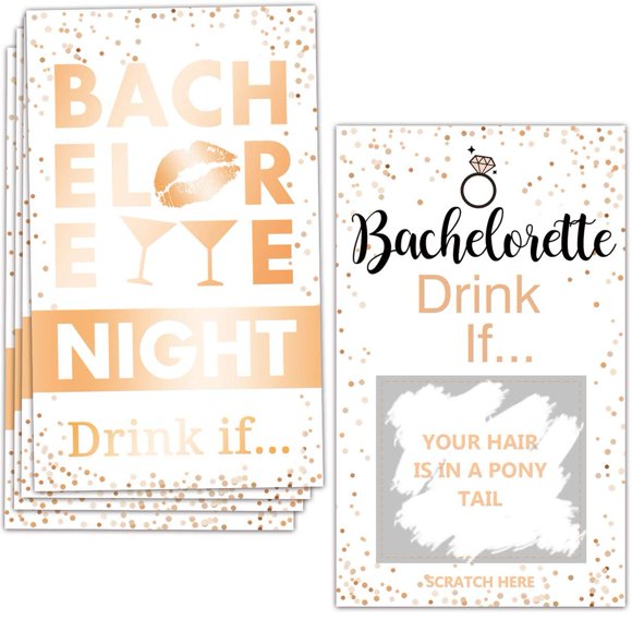 Jeux de Boisson pour Fête de Bachelorette - Jeux « Drink If » Cartes à Gratter - Parfaits pour les Sorties Nocturnes des Filles, les Douches Nuptiales, les Fêtes Nuptiales, les Douches de Mariage, les Fiançailles et les Anniversaires - 40 Feuilles (Blanc)