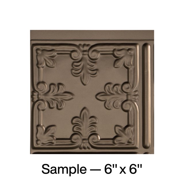 FASÄDE Traditional Style 10 Decorative Vinyl Backsplash Panel in Argent Bronze (6X6 Inch Sample)