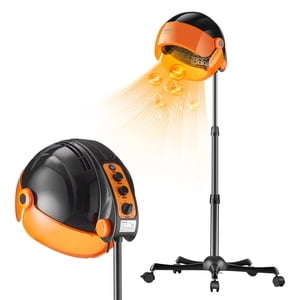 VEVOR Ionic Hooded Dryer, 1875W Professional Bonnet Hair Dryer, Sit Under Hair Dryer with Timer, 3 Temp Settings & Wind Speed