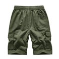 thumbnail image 4 of fartey Men's Plus Size Camo Shorts Multi Pockets Loose Fit Cargo Short Elastic Waist Drawstring Outdoors Pants, Regular Big S-5XL, 4 of 5