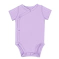 thumbnail image 1 of MIASHUI Baby Short Sleeve Side Snap Bodysuit Unisex Solid Color Soft Clothes,Purple,9-12 Months, 1 of 4
