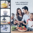 thumbnail image 2 of Zootealy Bâton Blender Multifonction 5-en-1 à Main Mousseur à Lait Blender Fouet à Oeufs avec Vitesses Réglables Broyeur Alimentaire 500 Ml/ Contenant 600 ml, 2 of 6