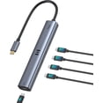 thumbnail image 1 of REJODA-10Gbps USB C Hub with 4K@60Hz Video Display, Selore 5 Ports USB C Splitter, C Port Data Transfer, 100W PD-in Charging, Dongle Multiport Adapter for MacBook Pro, iPad, Dell, HP, and More, 1 of 4