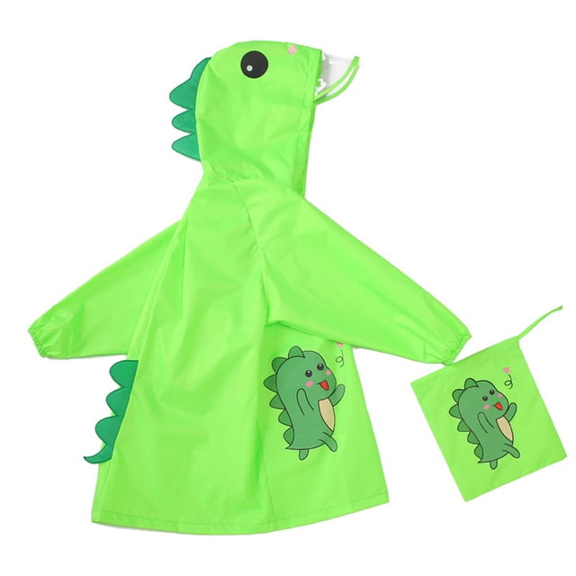 Penkiiy Tout-Petits Enfants Bébés Filles Mignon Imprimé Imperméable Enfants Manteau de Pluie Imperméable à Capuche Veste Manteau 2-3 Ans Vert