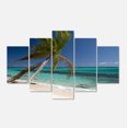 thumbnail image 2 of Palm Bent to Picturesque Seashore - Modern Seascape Canvas Artwork, 2 of 3