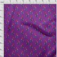 thumbnail image 3 of oneOone Georgette Viscose Fabric Leaves & Floral Block Printed Fabric 1 Yard 42 Inch Wide, 3 of 4