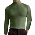 thumbnail image 4 of zanvin Chandail à Col Roulé Demi-Manches Longues pour Hommes, Basique, Ajusté, Vert, P, 4 of 5