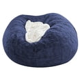 thumbnail image 4 of Feltree Large Velvet Sofa Cover Only (No Insert) - Stretchable Fluffy Bean Bag Shell Chair Decor for Bedroom/Office, 75x150cm Polyester, 4 of 7