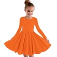 thumbnail image 1 of MeetoTime Robe de Performance pour Filles à Manches Longues, Couleur Unie, Col Rond, Extensible, Robe de Récital Scolaire, 4-14 Ans, Vêtements pour Enfants, 1 of 5