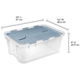 thumbnail image 2 of Sterilite 38 L Hinged Lid Storage Box, Clear Plastic Storage Bin with Flip Open Lid- Light Blue, 2 of 8